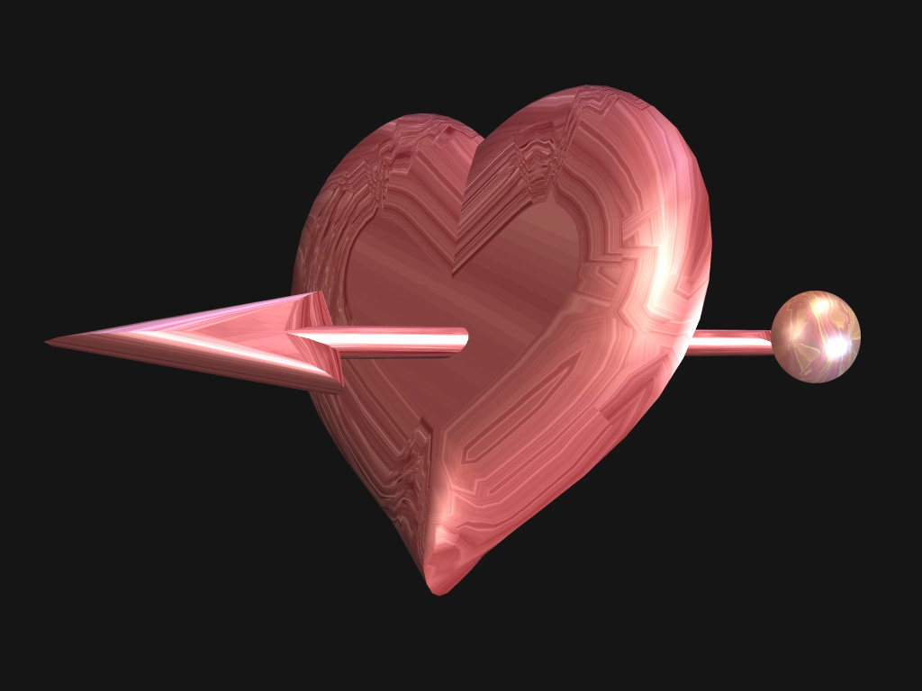 Пронизанное сердце 3d обои. 