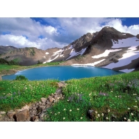 Альпийское озеро обои для рабочего стола скачать бесплатно, картинки
