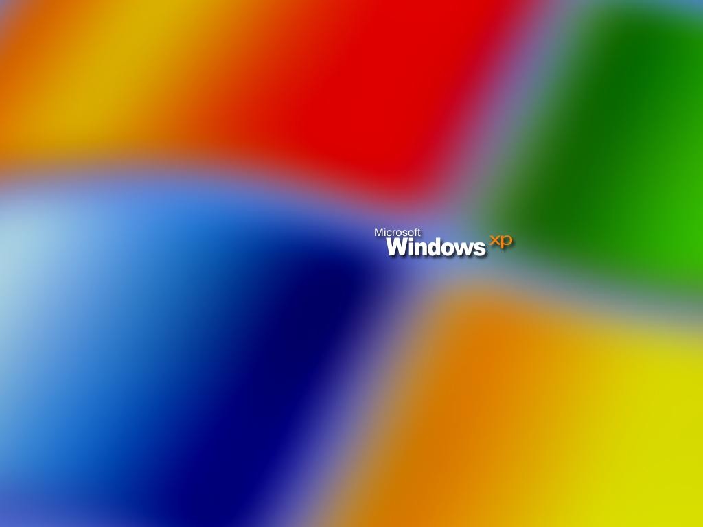 Надпись Windows XP на эмблеме Майкрософт - обои