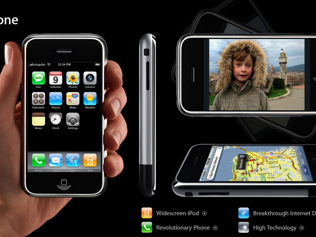 Новый черный iPhone, рекламка - обои
