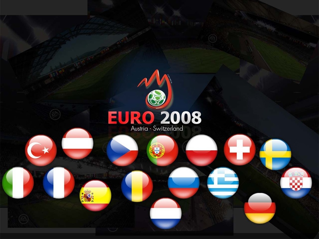 EURO 2008 Флаги играющих стран обои