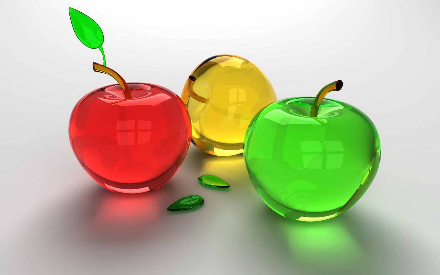 3D стеклянные яблоки обои