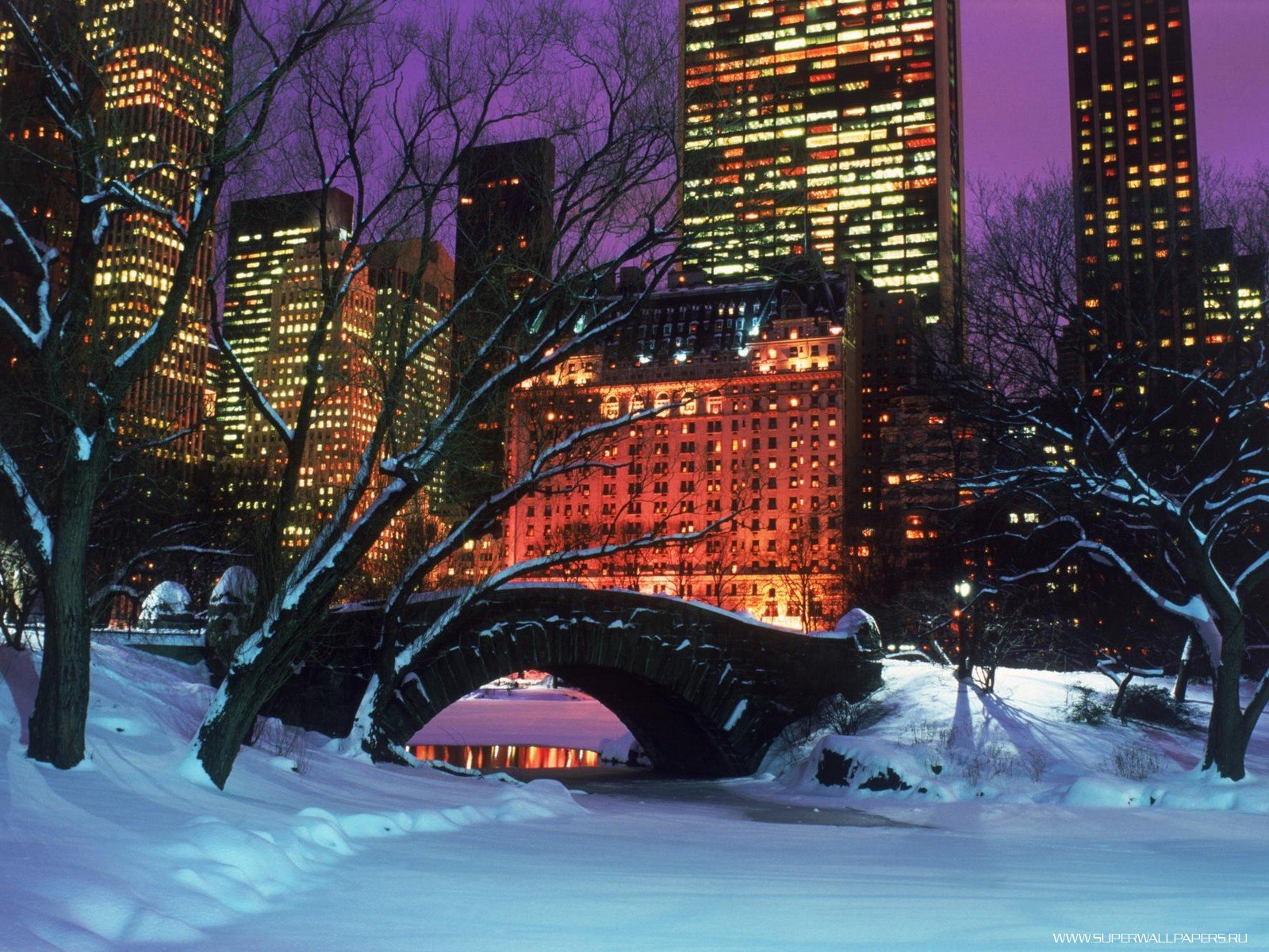 Центральный парк зимой - Нью -Йорк обои