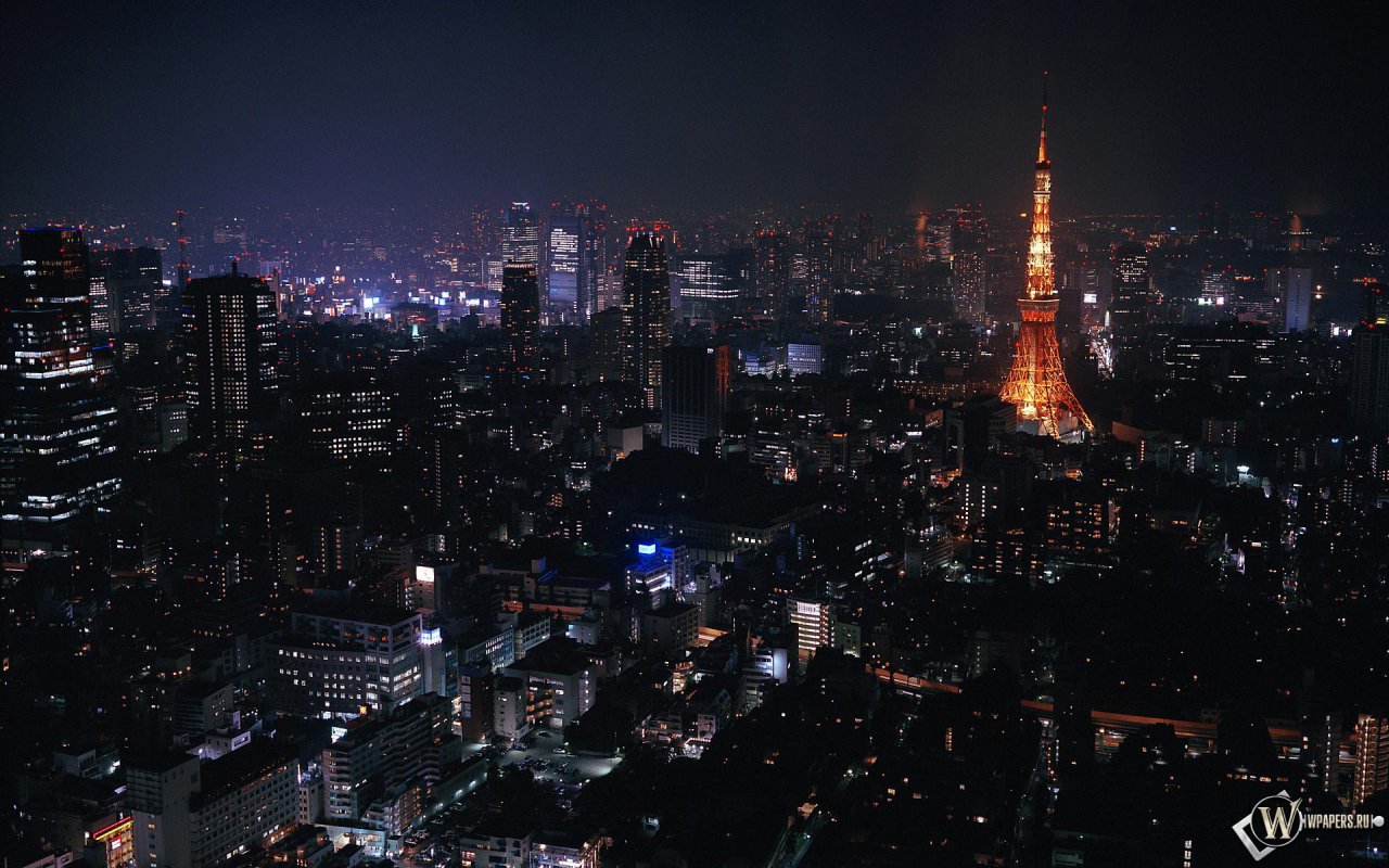 Токио ночью обои