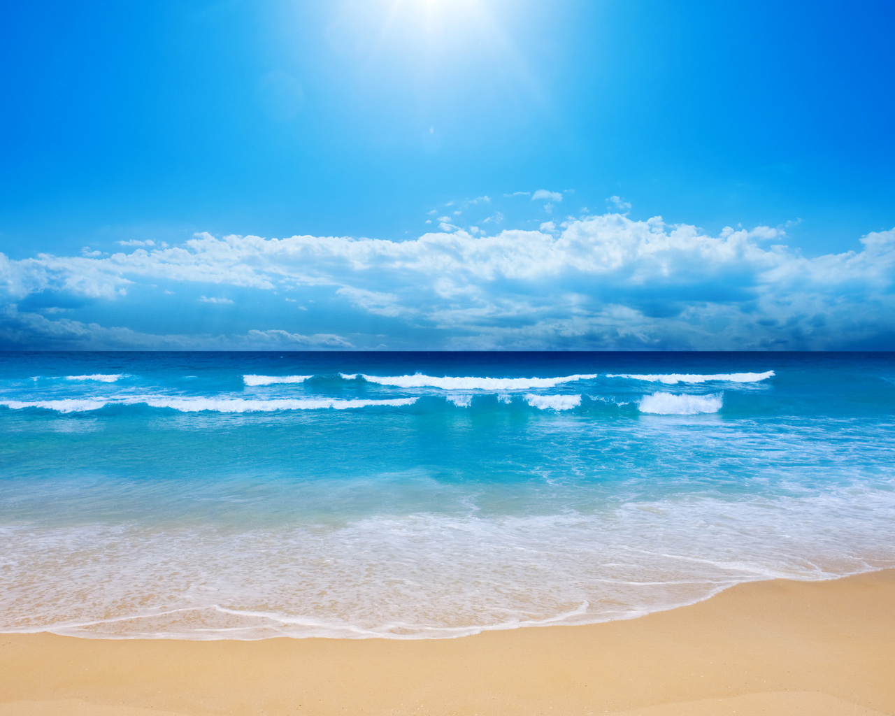 Океан, солнце, пляж обои
