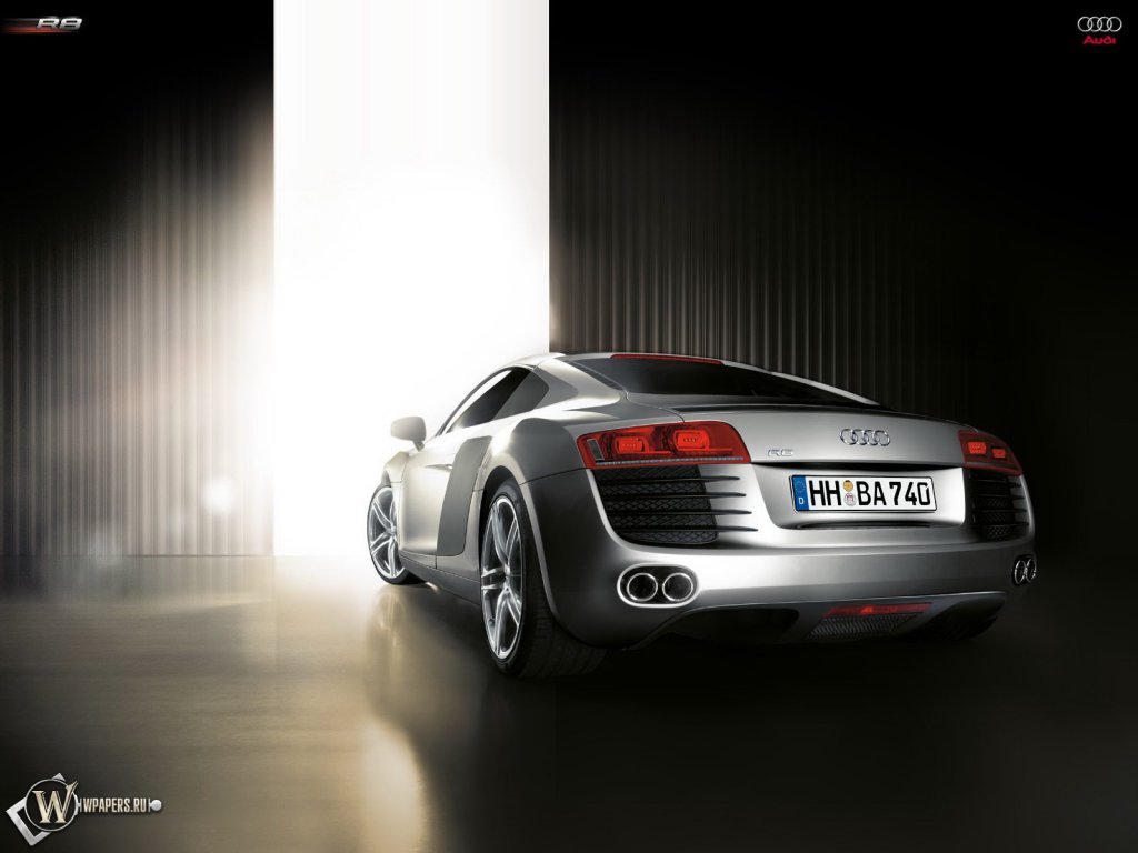 Audi R8 в ангаре обои
