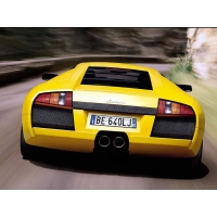 Жёлтое Lamborghini на горной трассе, картинки и обои для рабочего стола 1024 768