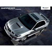 Серебренная Subaru Impreza вид сверху, бесплатные картинки на комп и фотки для рабочего стола