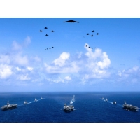 Американский флот и воздушная авиация над морем, картинки, заставки на рабочий стол бесплатно