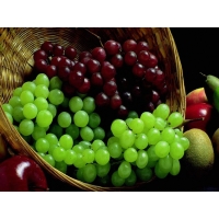 Разноцветный виноград в корзине - картинки и обои для рабочего стола 1024 768, еда