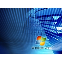 Виндовс Виста на синей абстракции - фото обои и картинки, обои компьютер