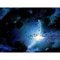 Синяя планета в астероидах - картинки и обои - это крутой рабочий стол, космос