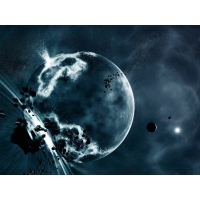 Столкновение огромного астероида с планетой, картинки на рабочий стол и обои скачать бесплатно