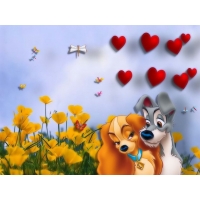 Влюблённые собачки - картинки и красивые обои, обои мультяшки