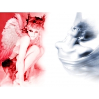Ангел и дьявол друг перед другом - обои и прикольные картинки на рабочий стол, фэнтези