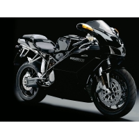 Чёрный хромированный и блестящим спортивный байк Ducati 999, красивые обои и фото установить на рабочий стол