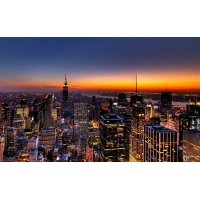 New York закат над городом скачать бесплатно картинки на комп и обои