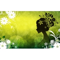 Девушка на светло-зеленом фоне - картинки, заставки рабочего стола скачать бесплатно