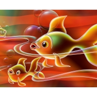Золотые рыбки 3d скачать обои для рабочего стола и картинки