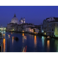 Италия, Венеция, канал ночью фотографии на рабочий стол