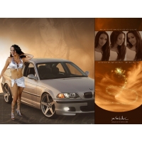 BMW рядом с девушкой в белой юбке - бесплатные картинки на рабочий стол и обои, авто и девушки