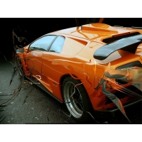 Оранжевый авто Дьябло обгоняет ветер - скачать картинки бесплатные для компа, авто и мото