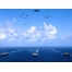 (1024х768, 156 Kb) Американский флот и воздушная авиация над морем, картинки, заставки на рабочий стол бесплатно